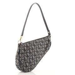 Christian Dior Sac à main vintage Diorissimo Mini en toile en forme de selle