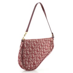 Christian Dior Sac à main vintage Diorissimo Mini en toile en forme de selle