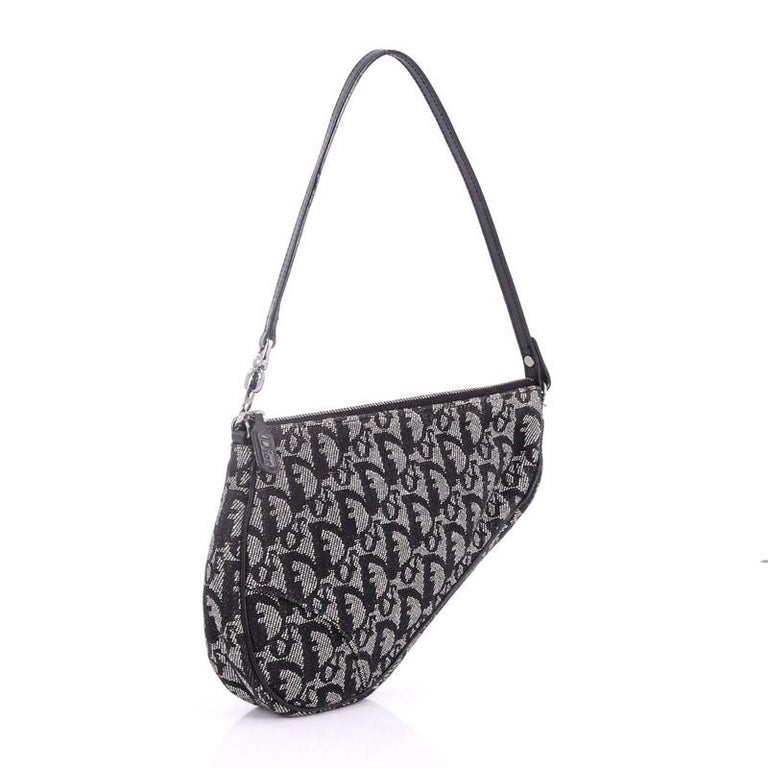 Christian Dior Vintage Saddle Bag Diorissimo Canvas Mini at 1stDibs