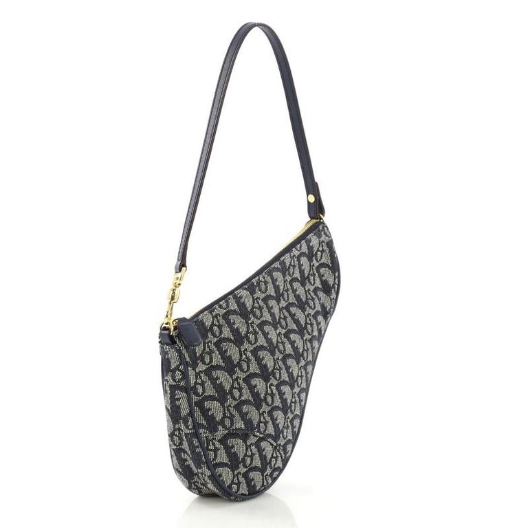 Christian Dior Vintage Saddle Bag Diorissimo Canvas Mini at 1stDibs