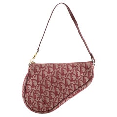 Christian Dior Vintage Saddle Bag Diorissimo Canvas Mini