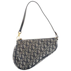 Christian Dior Vintage Saddle Bag Diorissimo Canvas Mini
