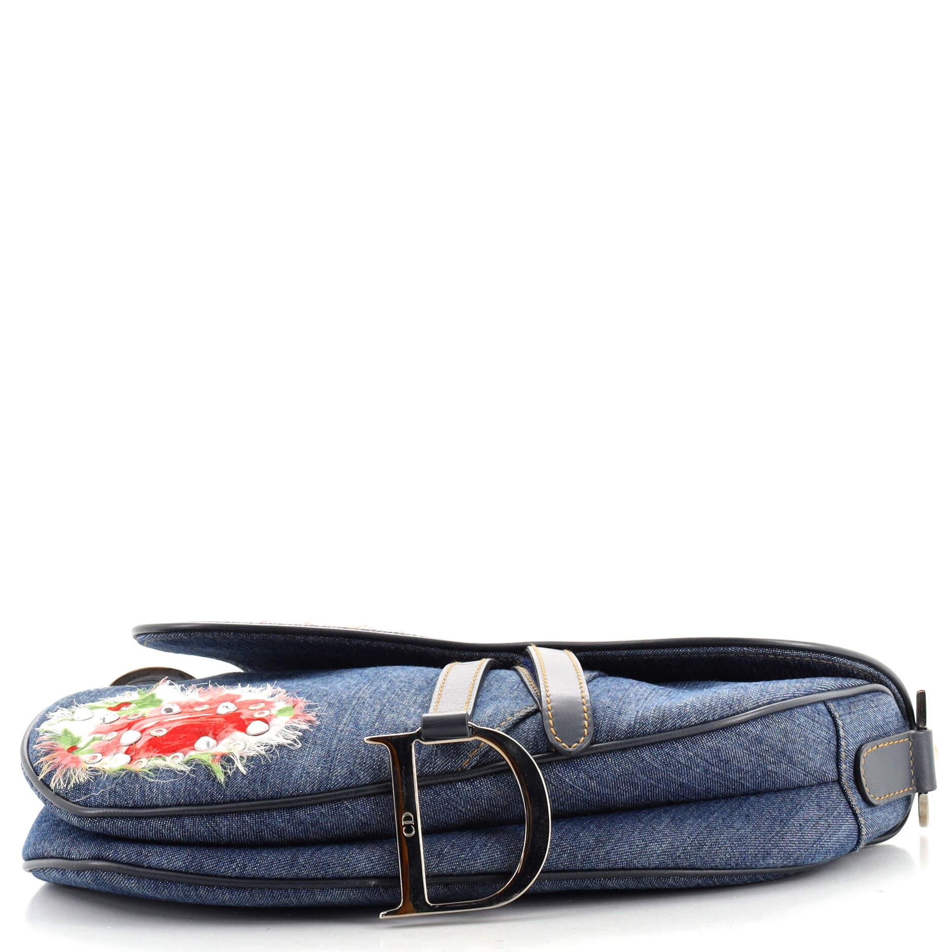 dior denim saddle bag