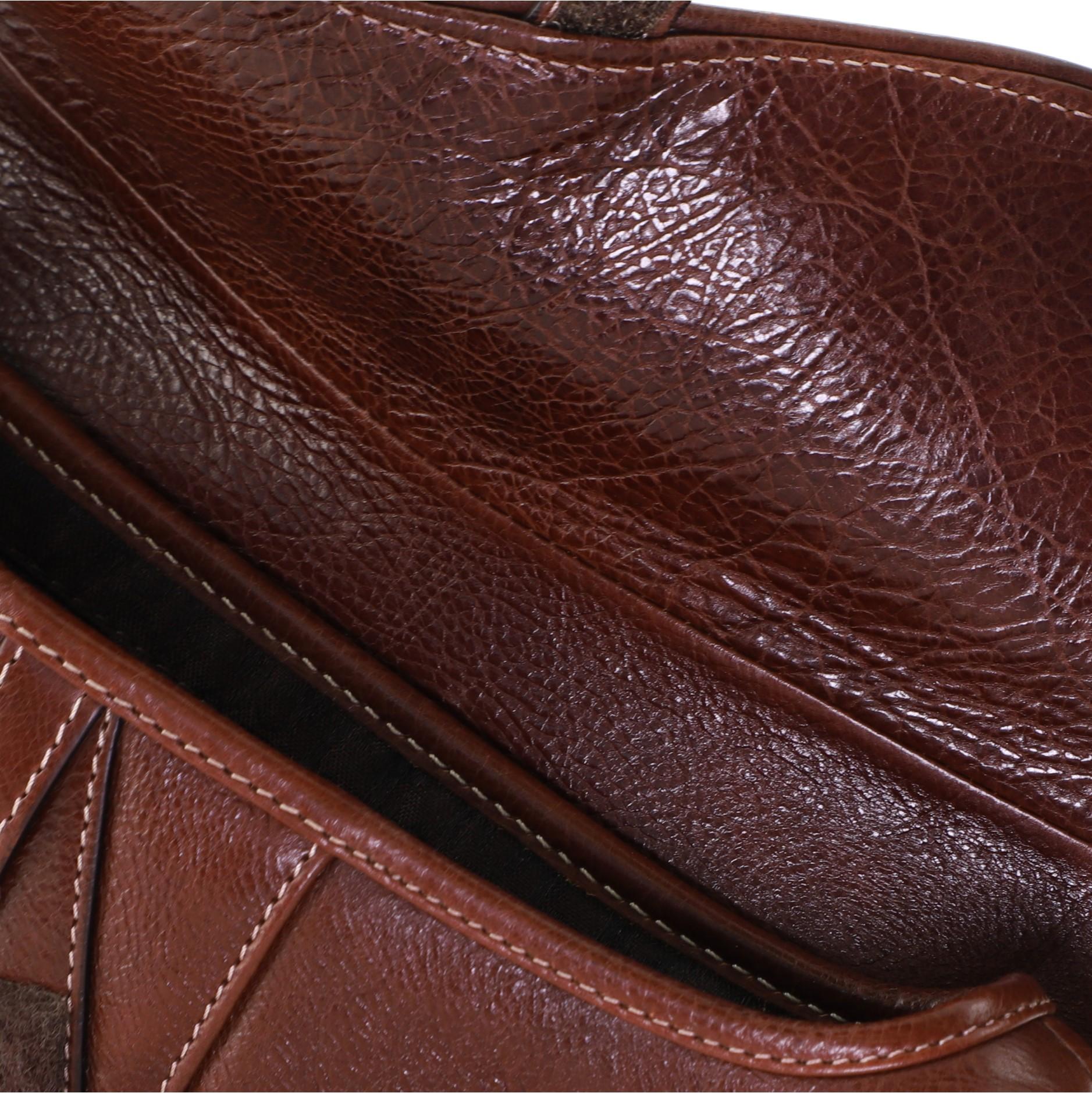 Christian Dior Vintage Saddle Bag Embroidered Leather Medium 4