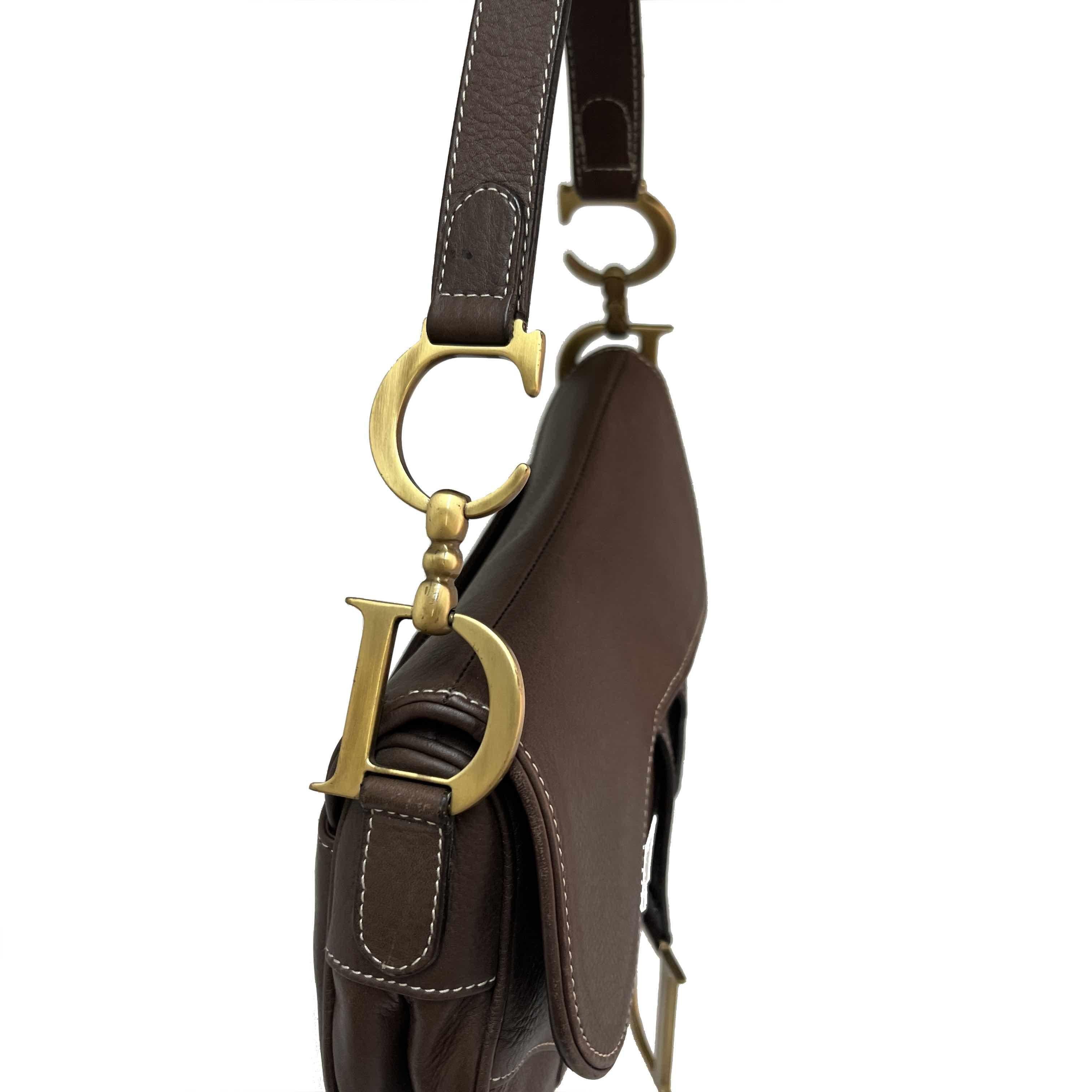 dior saddle bag vintage brown