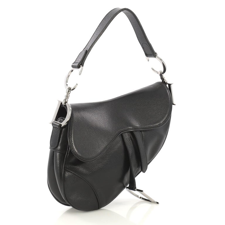 Christian Dior Vintage Saddle Bag Leather Medium at 1stDibs