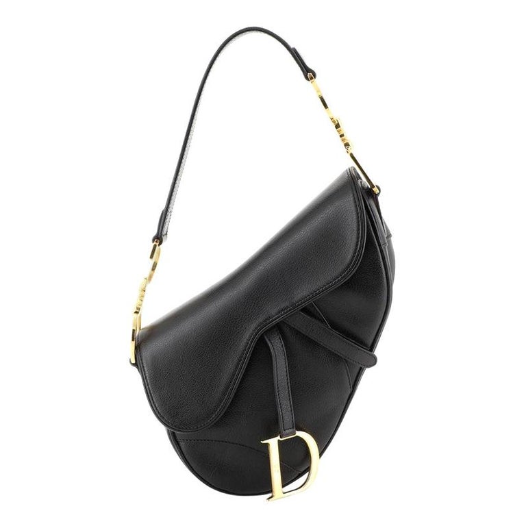 Christian Dior Vintage Saddle Bag Leather Medium at 1stDibs