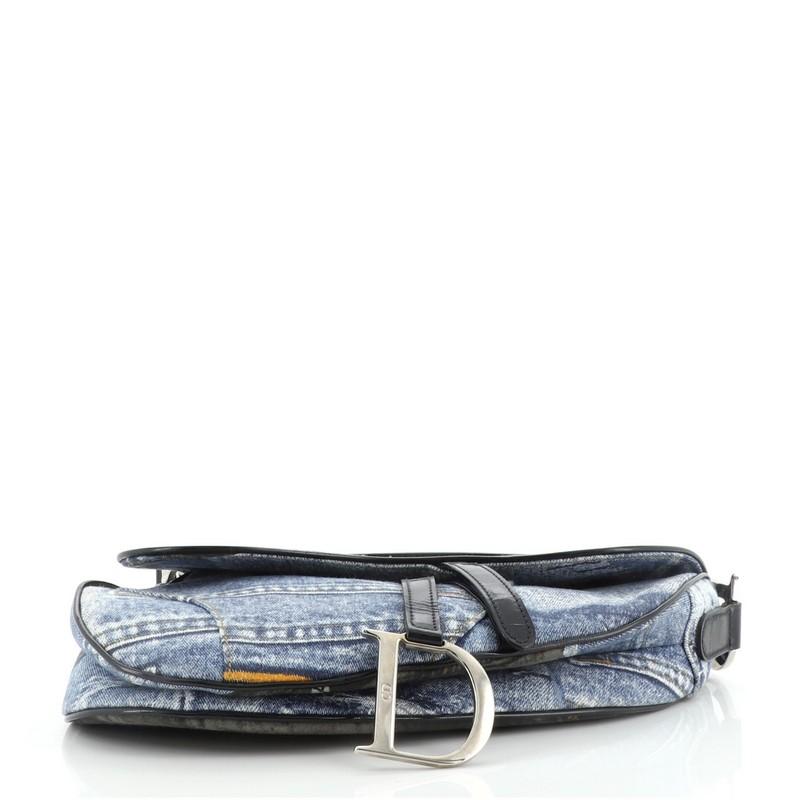denim dior saddle bag