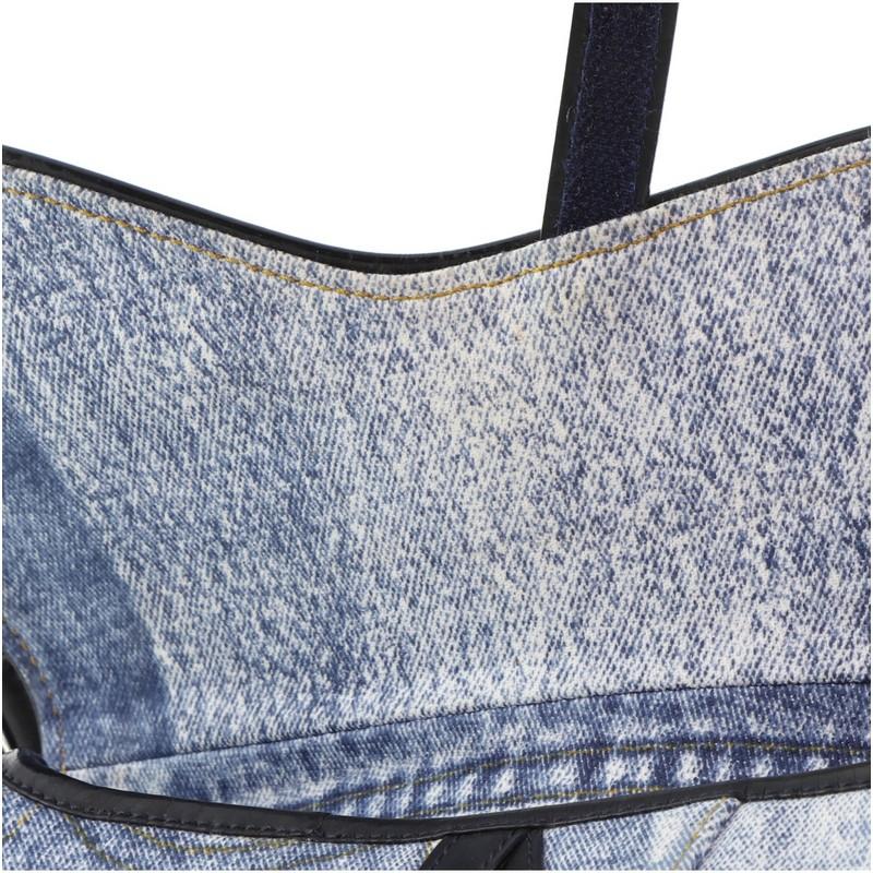Christian Dior Vintage Saddle Bag Patch Embellished Denim Medium In Good Condition In NY, NY