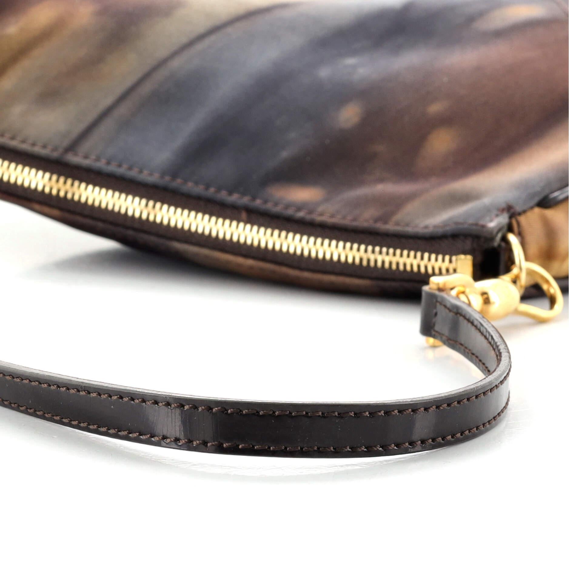 Black Christian Dior Vintage Saddle Bag Printed Nylon Mini