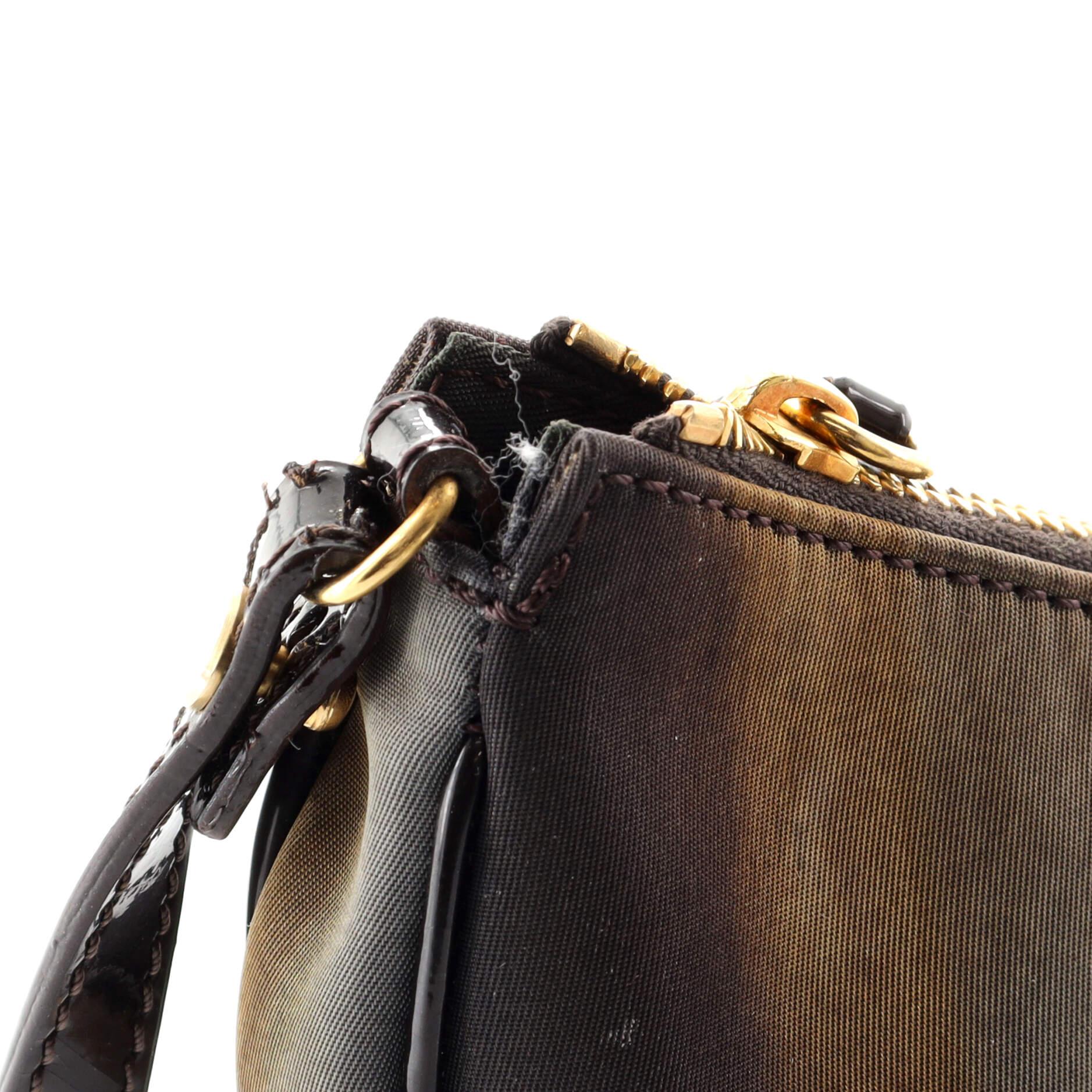 Christian Dior Vintage Saddle Bag Printed Nylon Mini In Good Condition In NY, NY