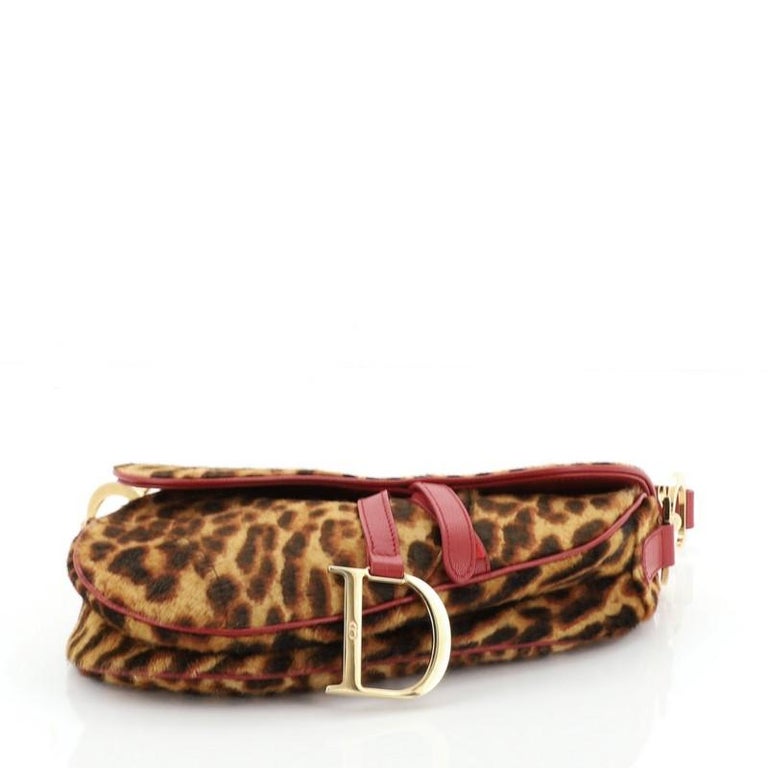 Christian Dior Vintage Saddle Bag Printed Pony Hair Medium at 1stDibs