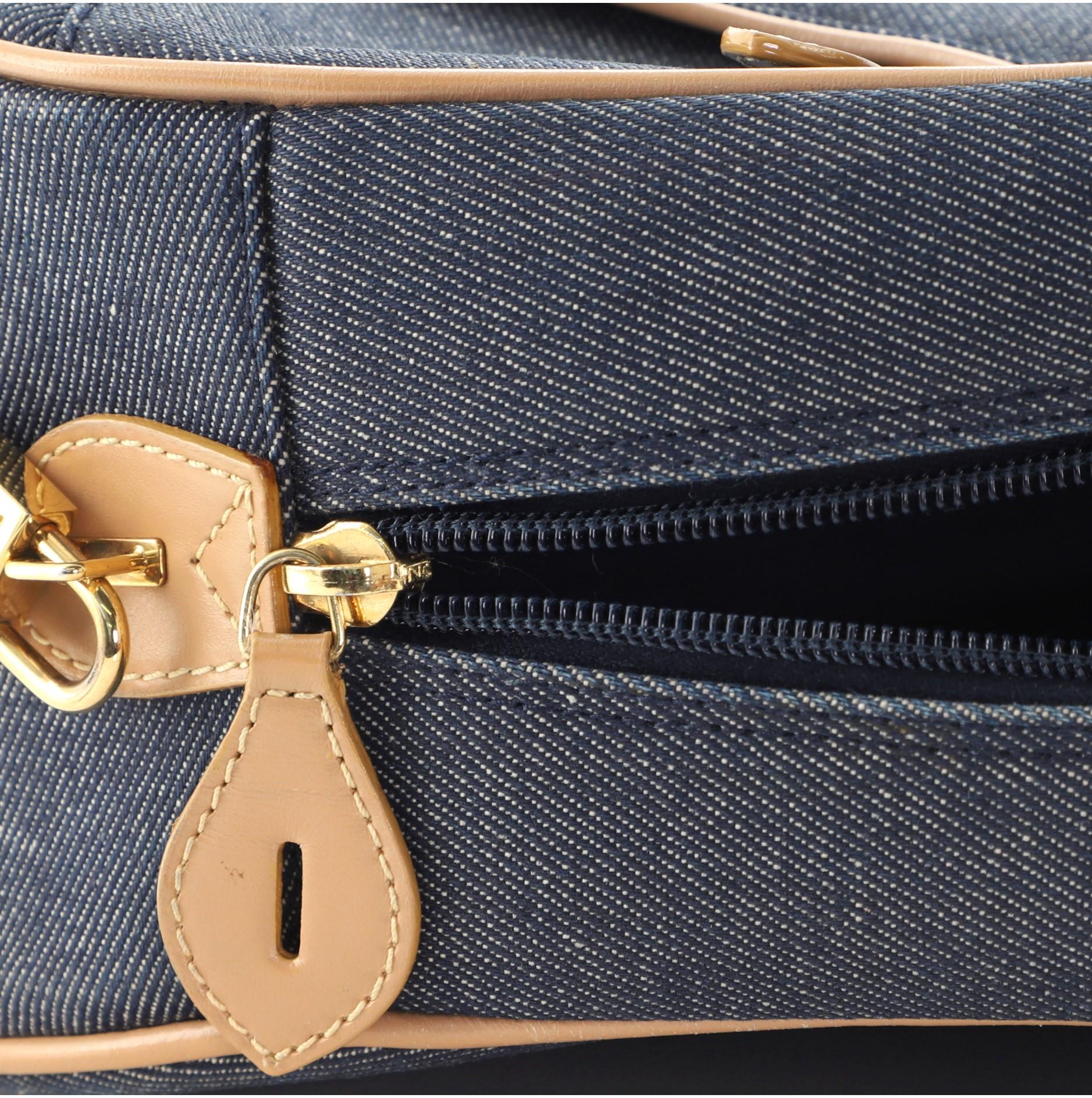 Christian Dior Vintage Saddle Bowler Bag Denim Medium 3