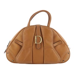 Christian Dior Vintage Saddle Bowler Bag Leather Medium 