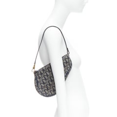 CHRISTIAN DIOR Vintage Saddle CD oblique monogram canvas underarm shoulder bag