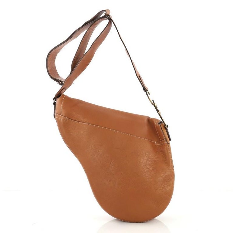 Christian Dior Vintage Saddle Messenger Bag Leather Medium at 1stDibs