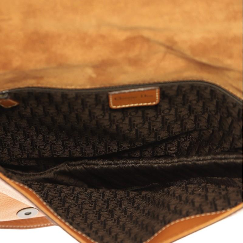 Brown Christian Dior Vintage Saddle Messenger Bag Leather Medium