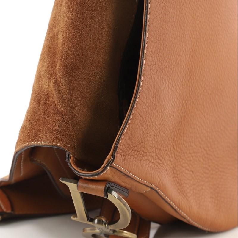 Christian Dior Vintage Saddle Messenger Bag Leather Medium 1