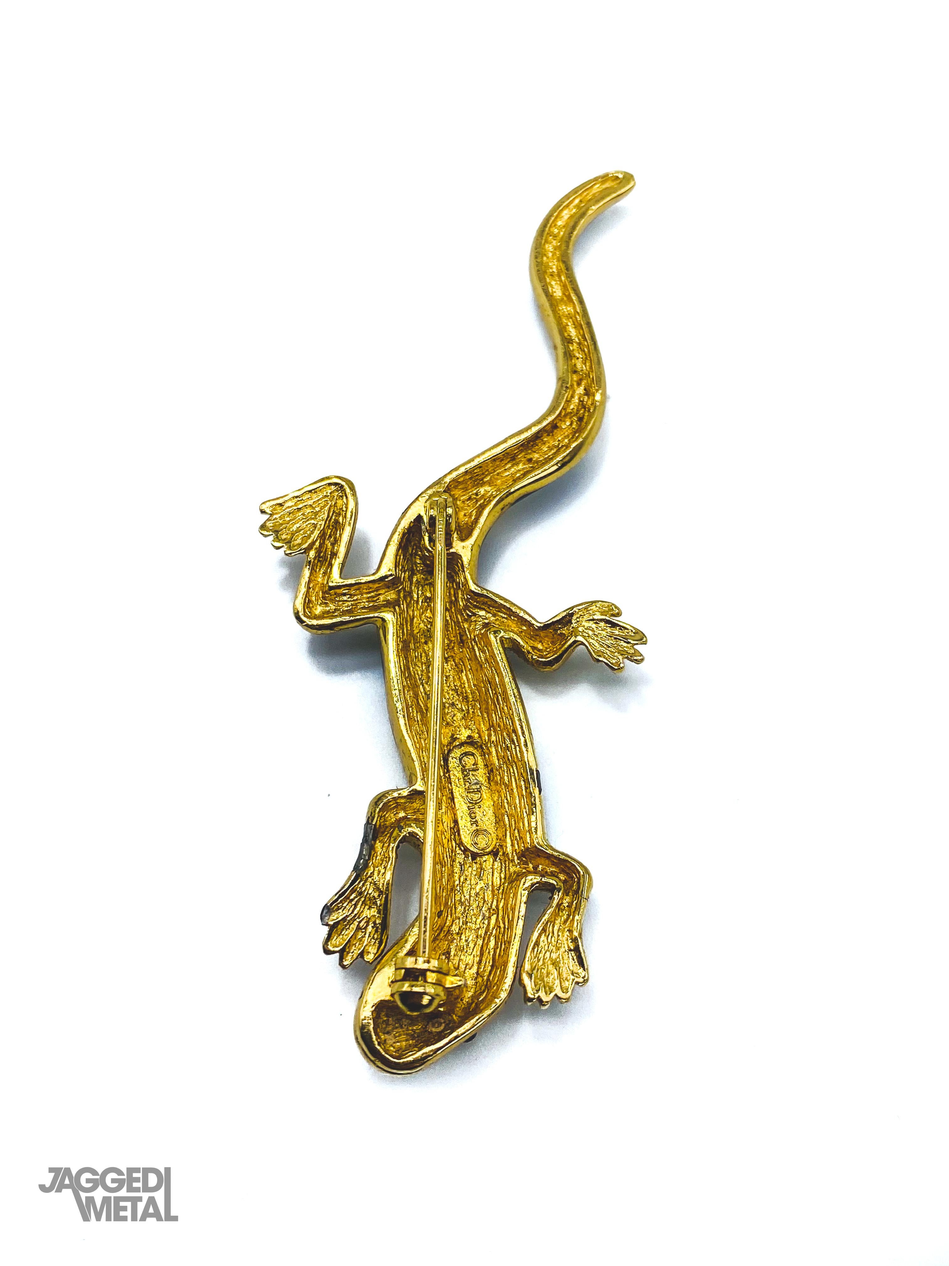 CHRISTIAN DIOR Vintage Salamander Brooch 2
