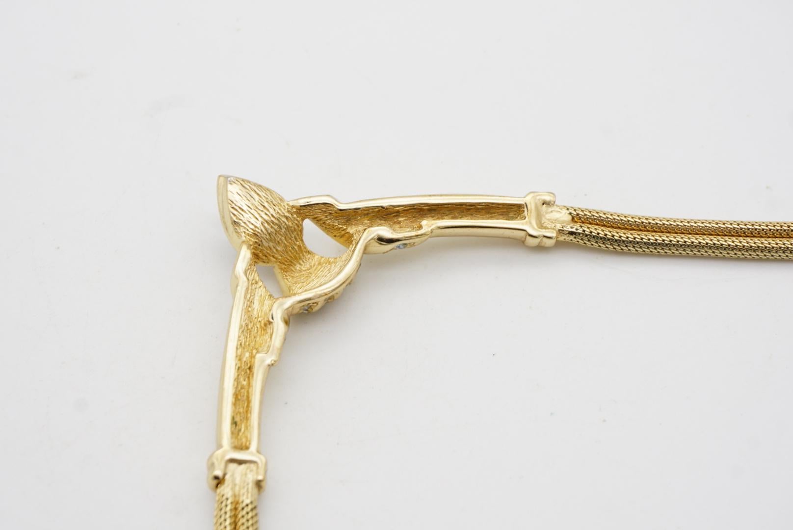 Christian Dior Vintage Sapphire Water Tear Drop Crystals Omega Mesh Necklace For Sale 6