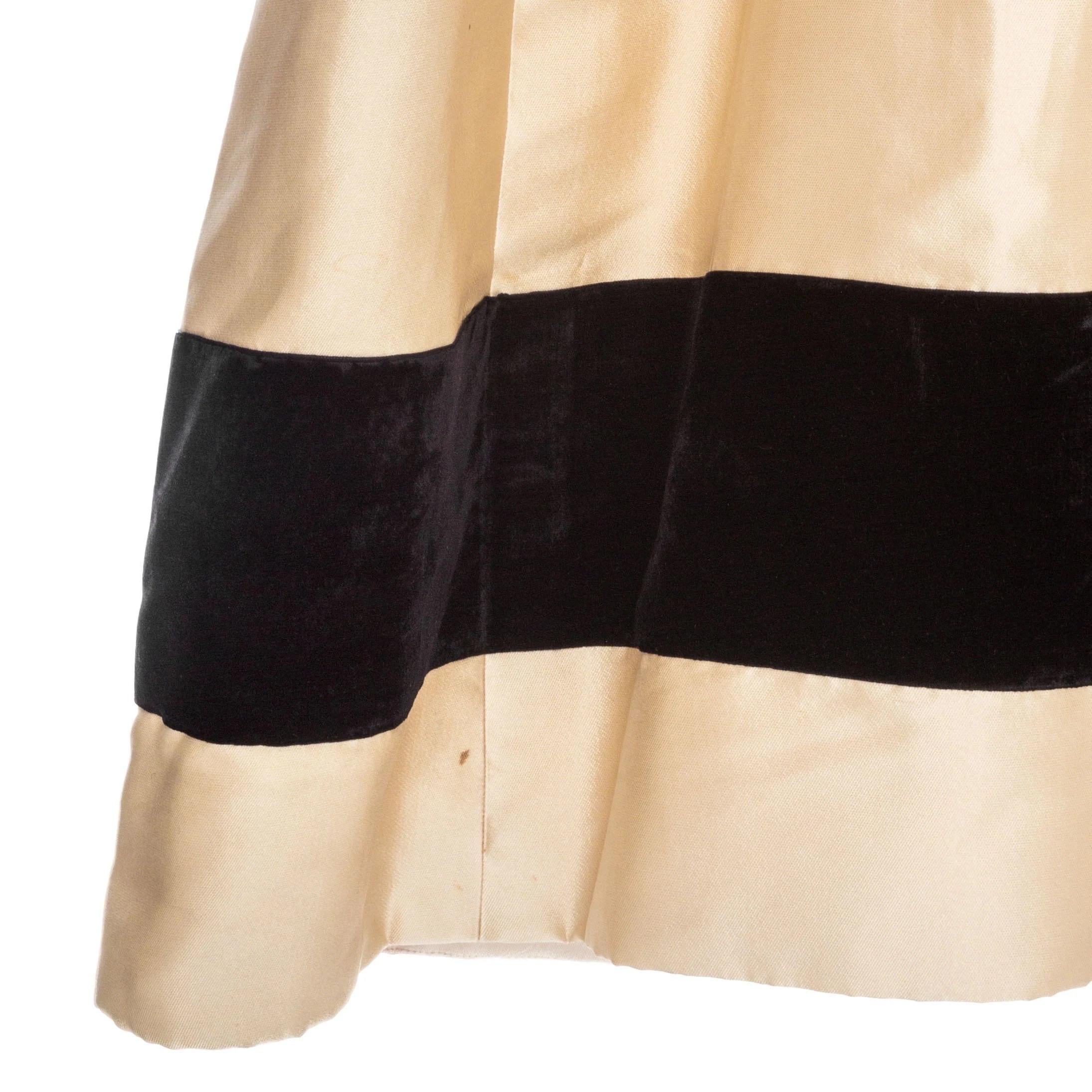 Christian Dior Vintage Satin and Velvet Bow Adorned Dress (1950s) 7
