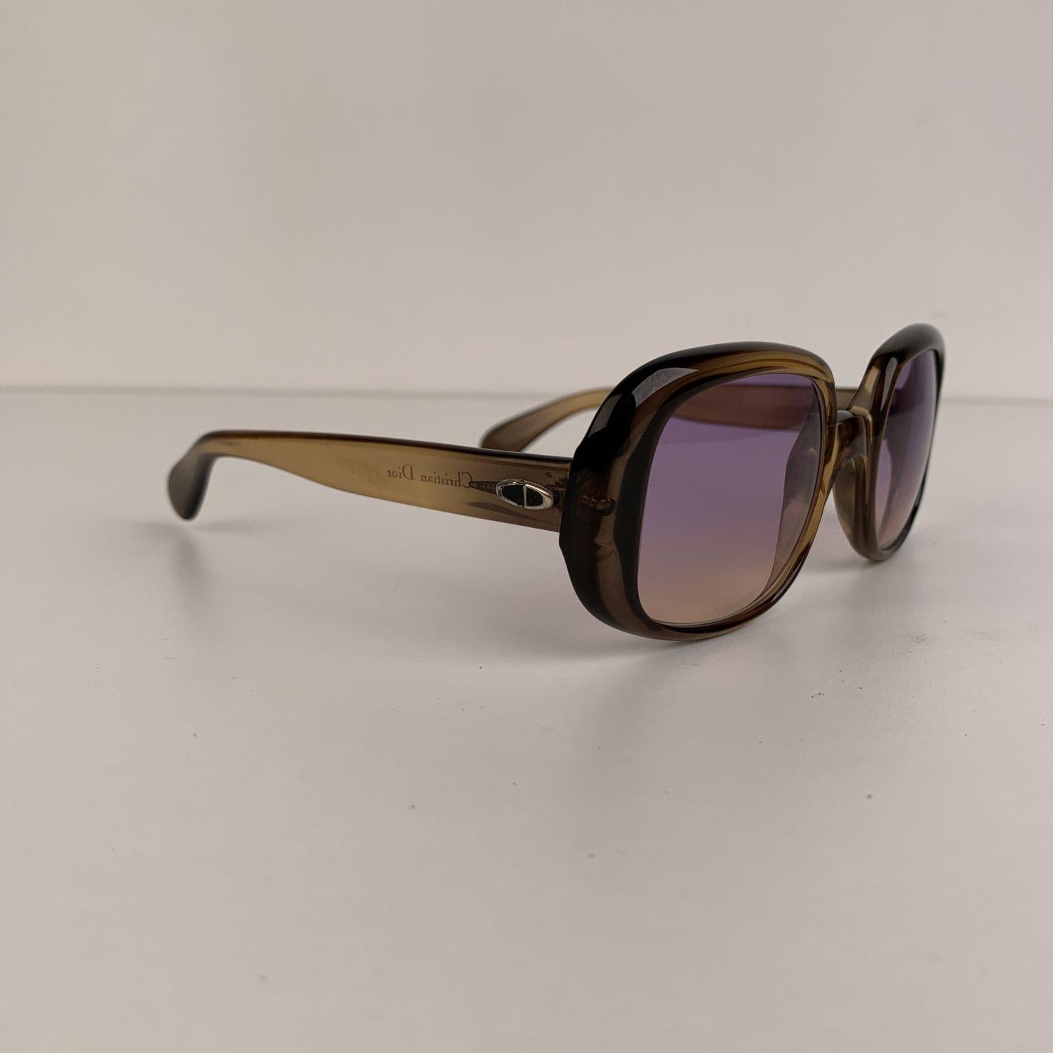 Christian Dior Vintage Semi Clear Green Women Mint 1970s Sunglasses In Excellent Condition In Rome, Rome