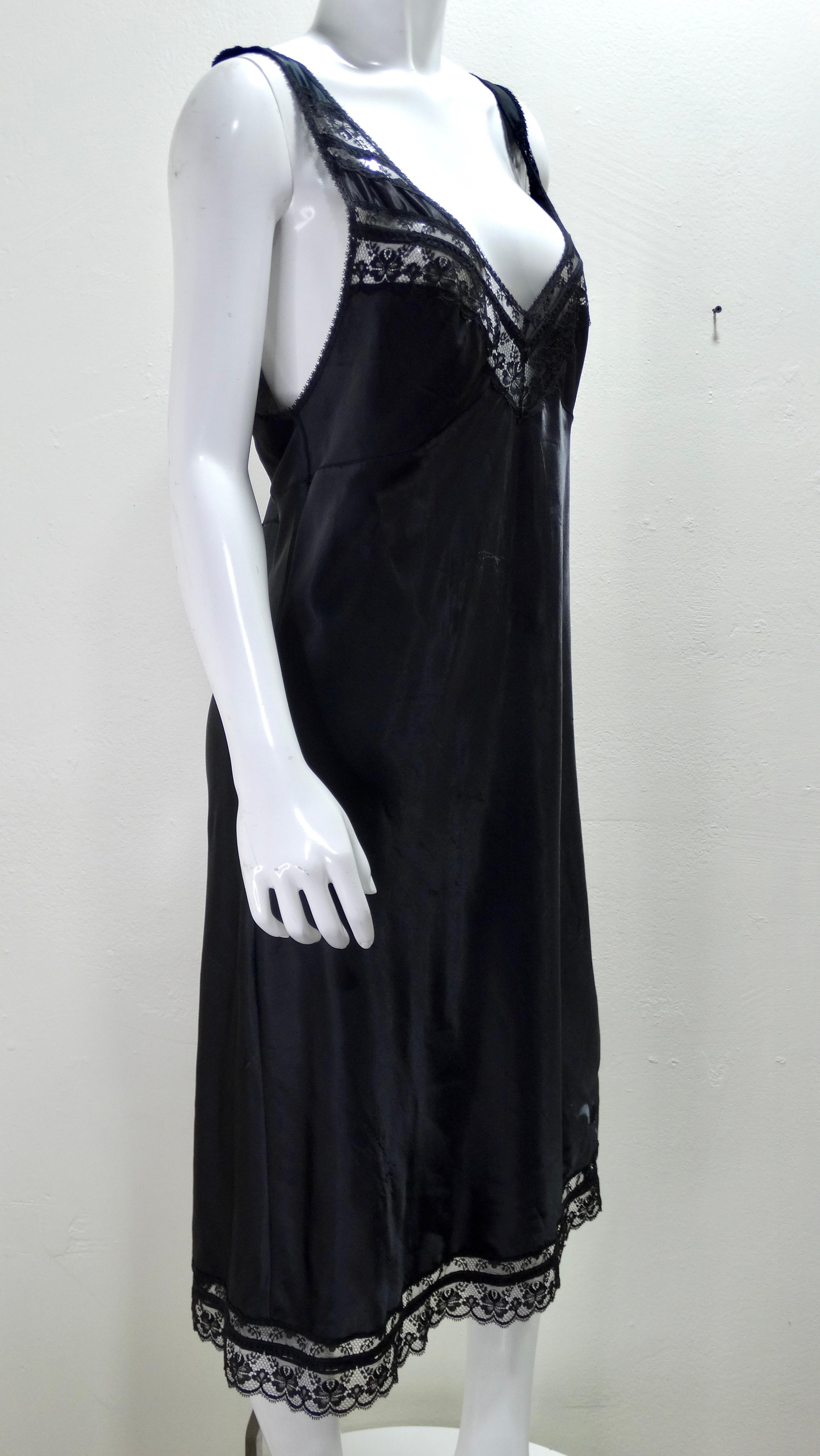 Women's or Men's Christian Dior Vintage Silk Lace Slip Dress For Sale