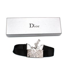 Christian Dior Vintage Silver Crystal Trotter Choker