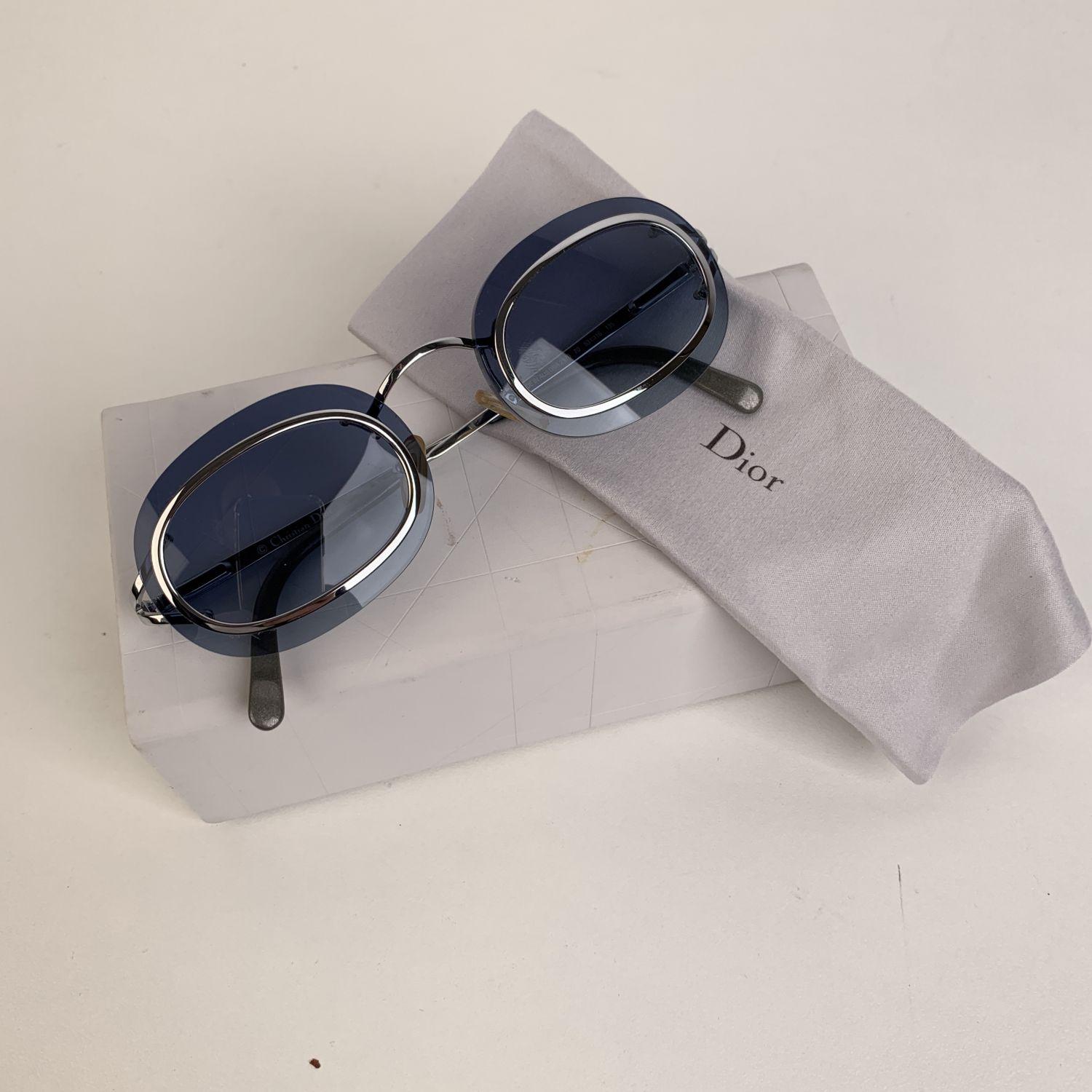 Christian Dior Vintage Silver Metal 2970 Mint Sunglasses 53/16 135 mm In Excellent Condition In Rome, Rome