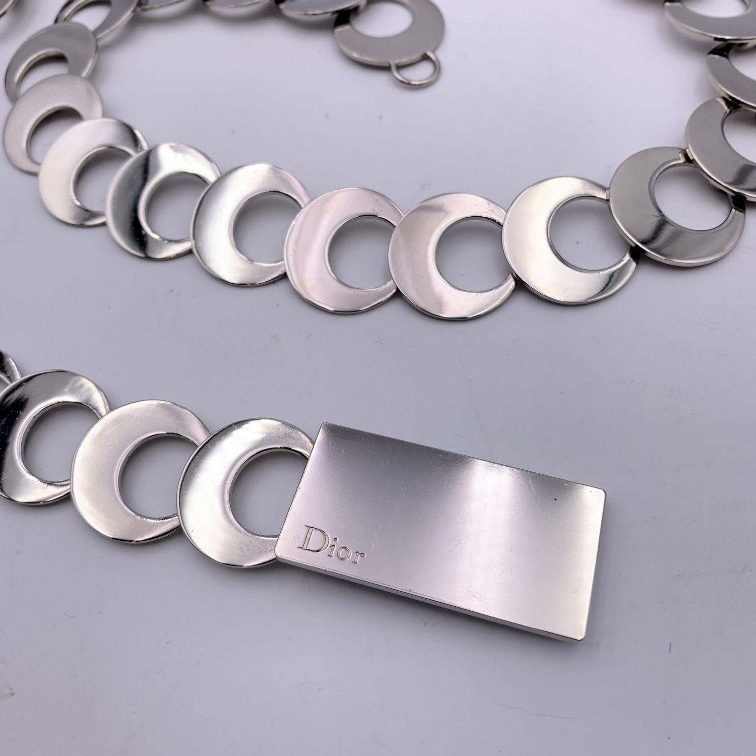 Christian Dior Vintage Silber Metallkette Gürtel oder Halskette Damen im Angebot