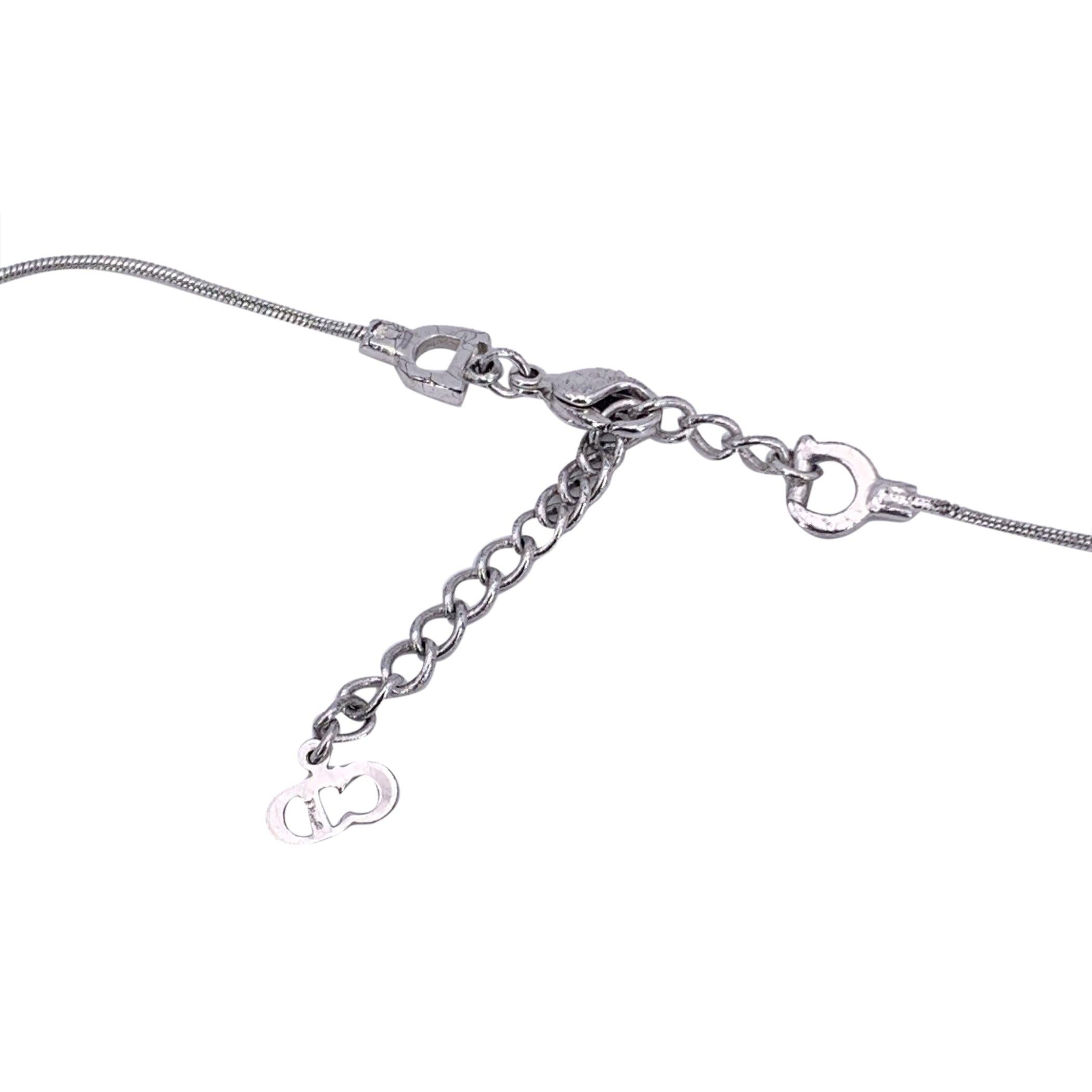 Christian Dior Vintage Silver Metal Necklace Crystal Leaf Tribal Style In Excellent Condition For Sale In Rome, Rome