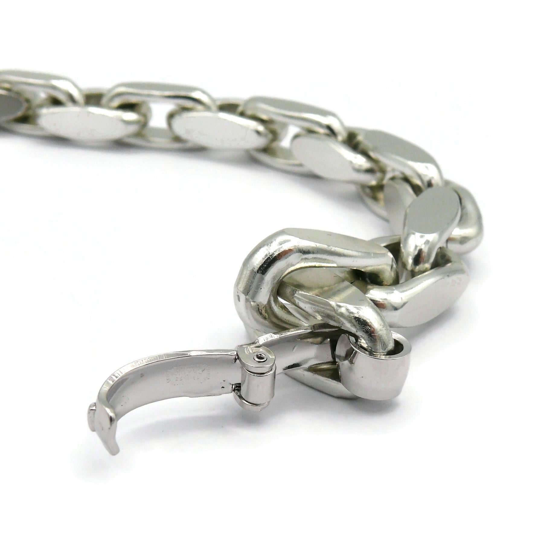 CHRISTIAN DIOR Vintage Silver Tone Chain Necklace, 1973 For Sale 2