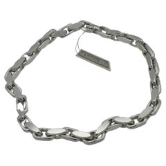 CHRISTIAN DIOR Vintage Silver Tone Chain Necklace, 1973