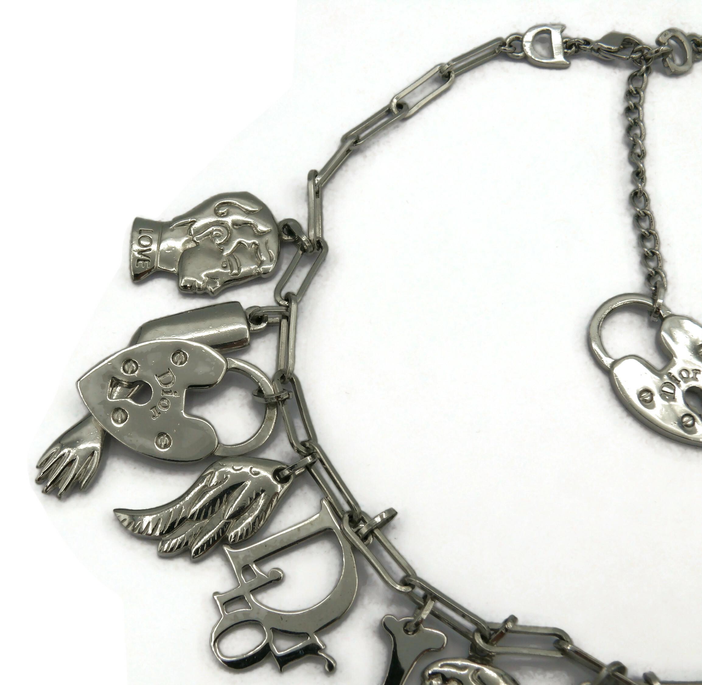 vintage silver charm necklace