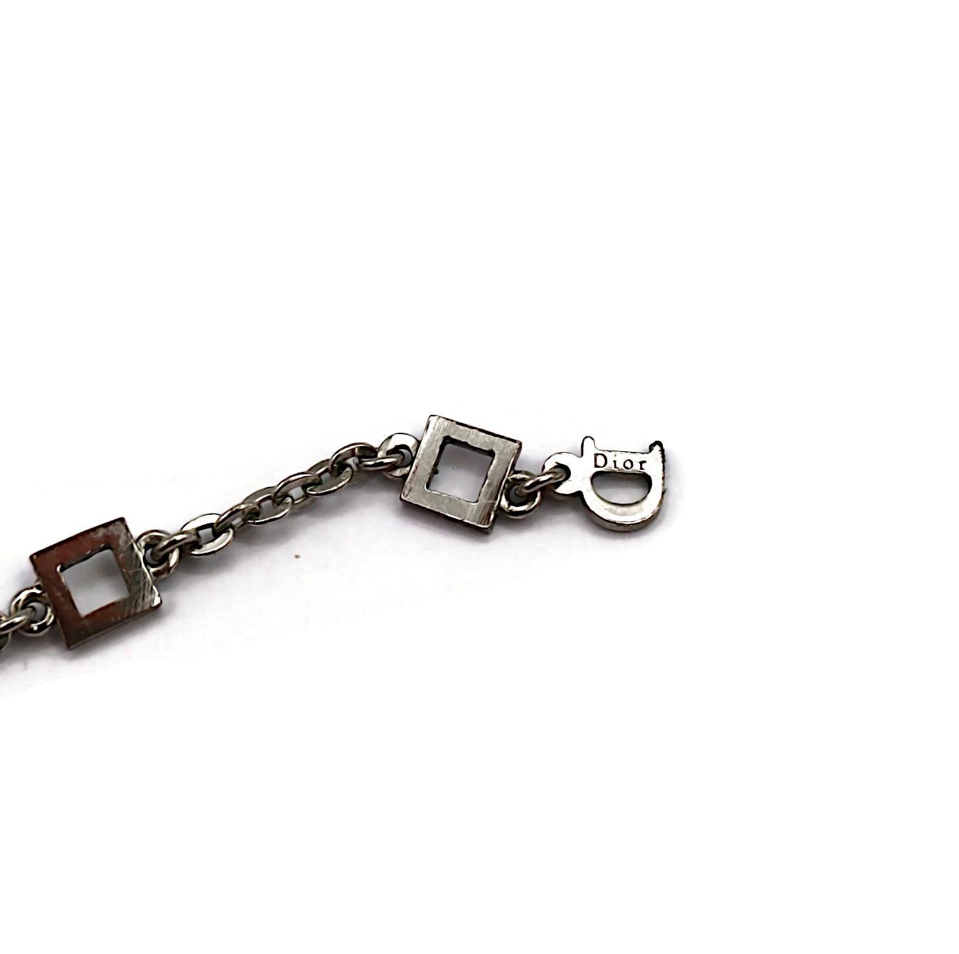 CHRISTIAN DIOR Vintage Silver Tone I Love Dior Arrow Heart Pendant Necklace For Sale 7