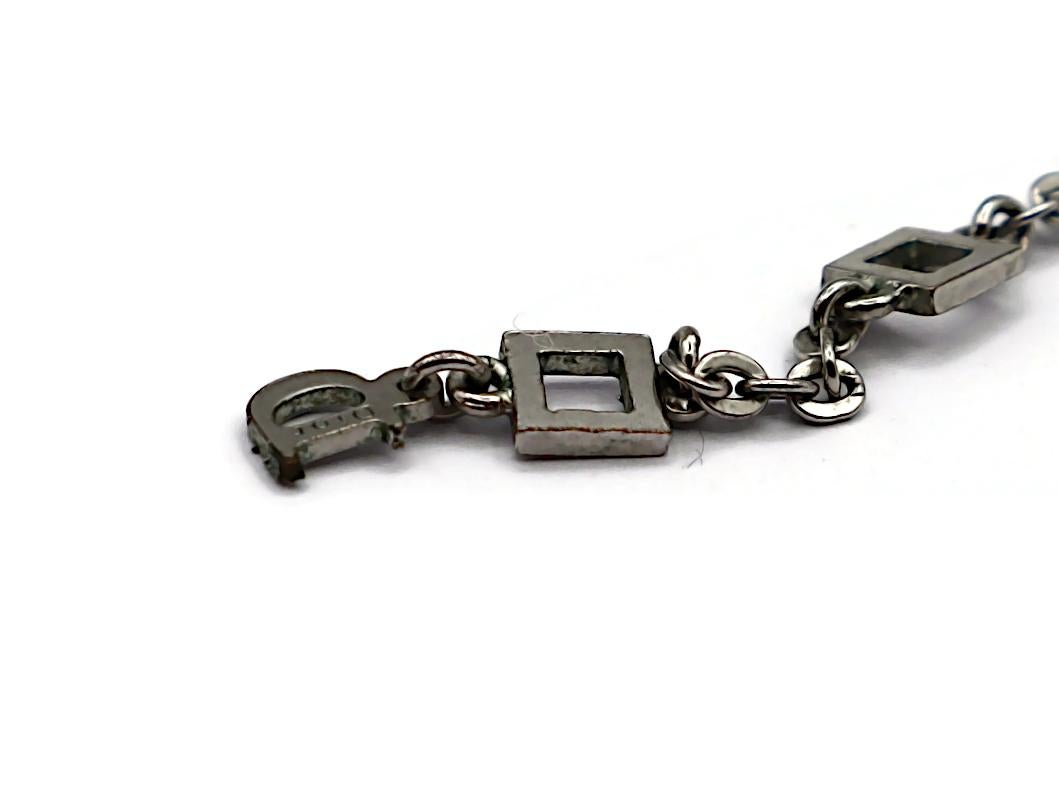 CHRISTIAN DIOR Vintage Silver Tone I Love Dior Arrow Heart Pendant Necklace For Sale 9
