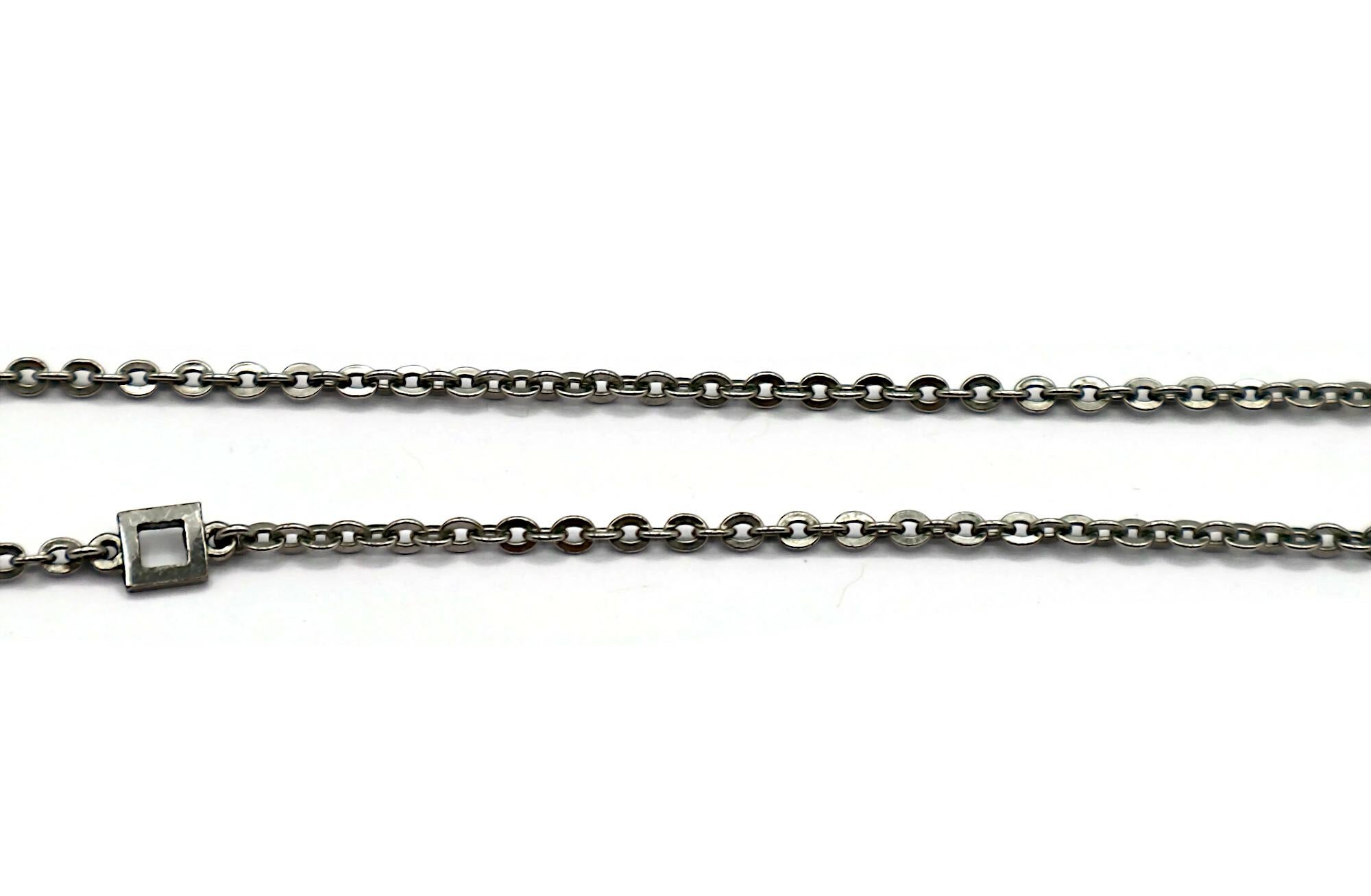 Women's CHRISTIAN DIOR Vintage Silver Tone I Love Dior Arrow Heart Pendant Necklace For Sale