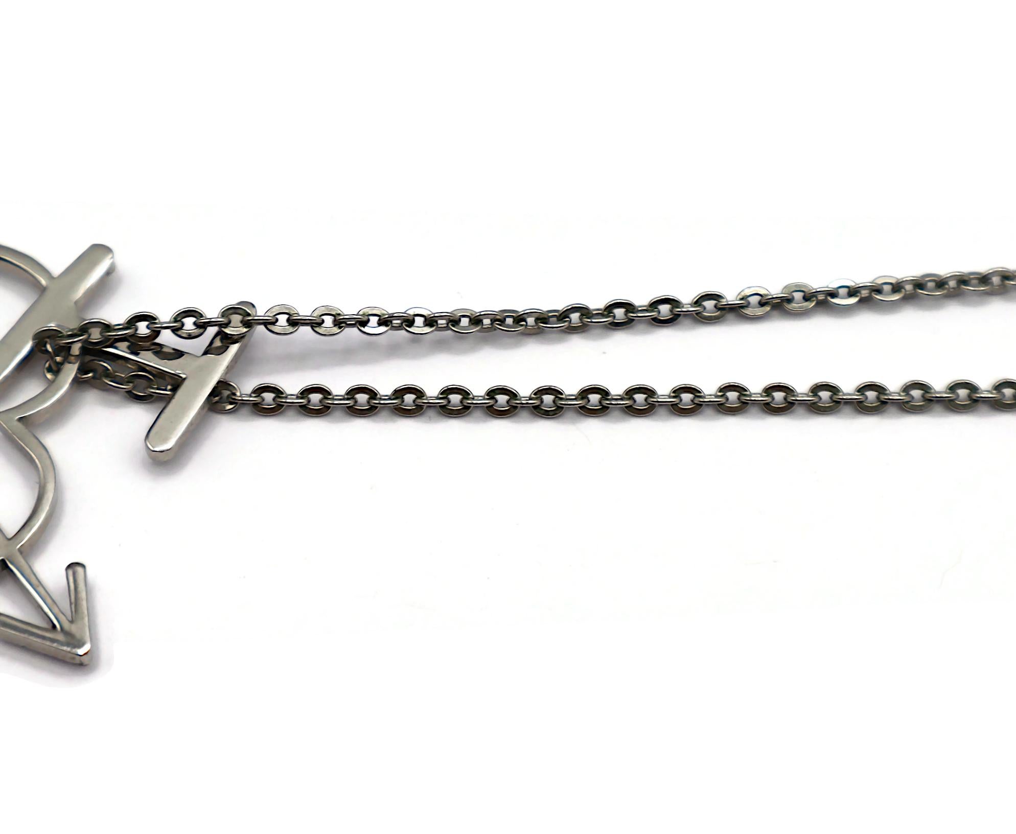 CHRISTIAN DIOR Vintage Silver Tone I Love Dior Arrow Heart Pendant Necklace For Sale 5