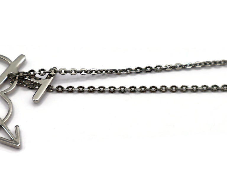 CHRISTIAN DIOR Vintage Silver Tone I Love Dior Arrow Heart Pendant