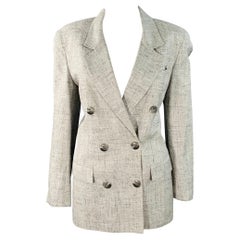 CHRISTIAN DIOR Vintage Größe 6 Schwarz Weiß Glenplaid Jacke Blazer
