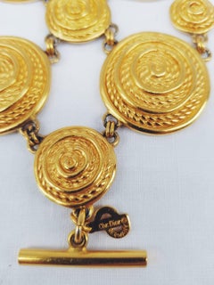 Rare CHRISTIAN DIOR vintage spirale gold cuff
