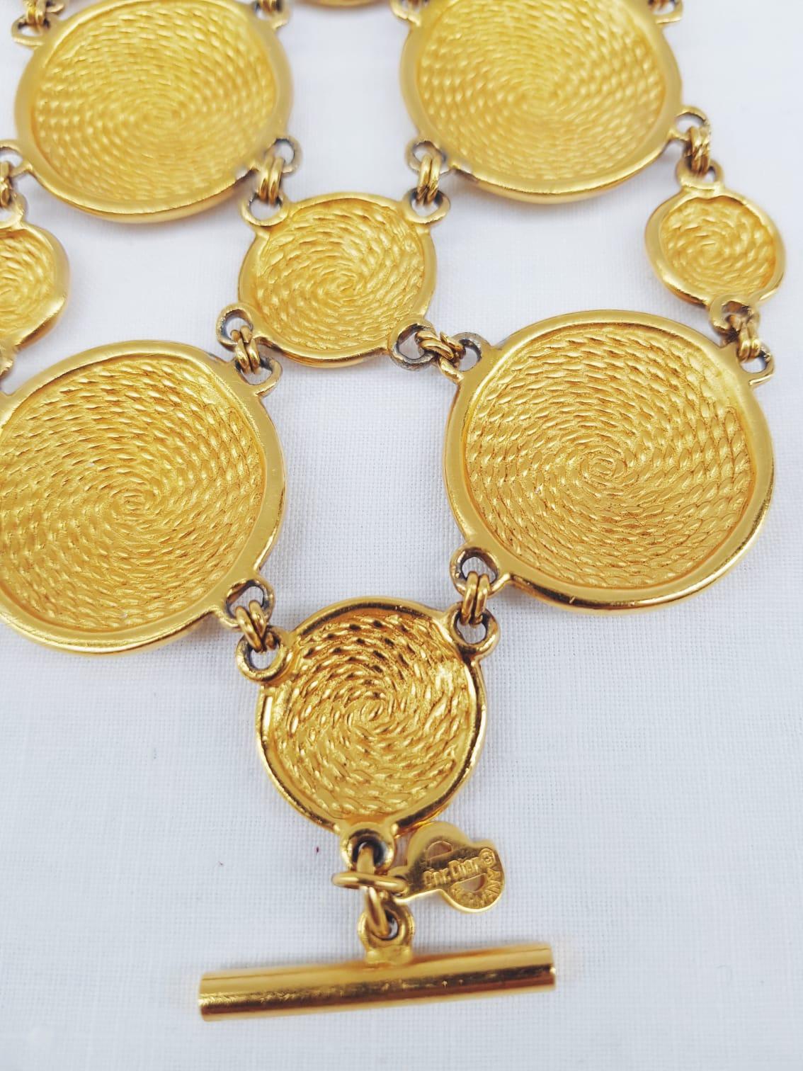 Rare CHRISTIAN DIOR vintage spirale gold cuff For Sale 2