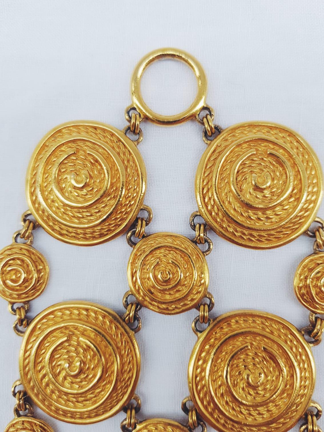 Rare CHRISTIAN DIOR vintage spirale gold cuff For Sale 3