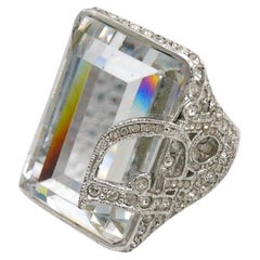 Christian Dior Vintage Statement-Kristall-Logo-Ring