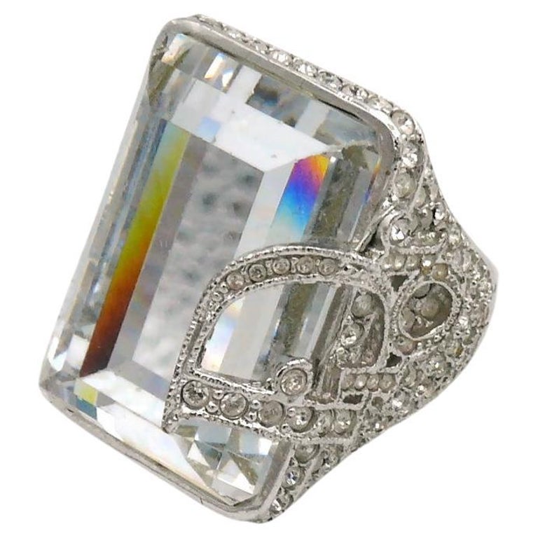 Christian Dior Vintage Statement Crystal Logo Ring For Sale at 1stDibs |  dior vintage ring, christian dior ring, dior ring vintage