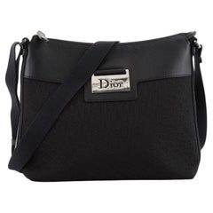 Christian Dior Vintage Street Chic Messenger Bag Diorissimo Canvas and Leather