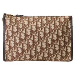 Christian Dior vintage toiletry bag style pouch in brown monogram canvas, GHW