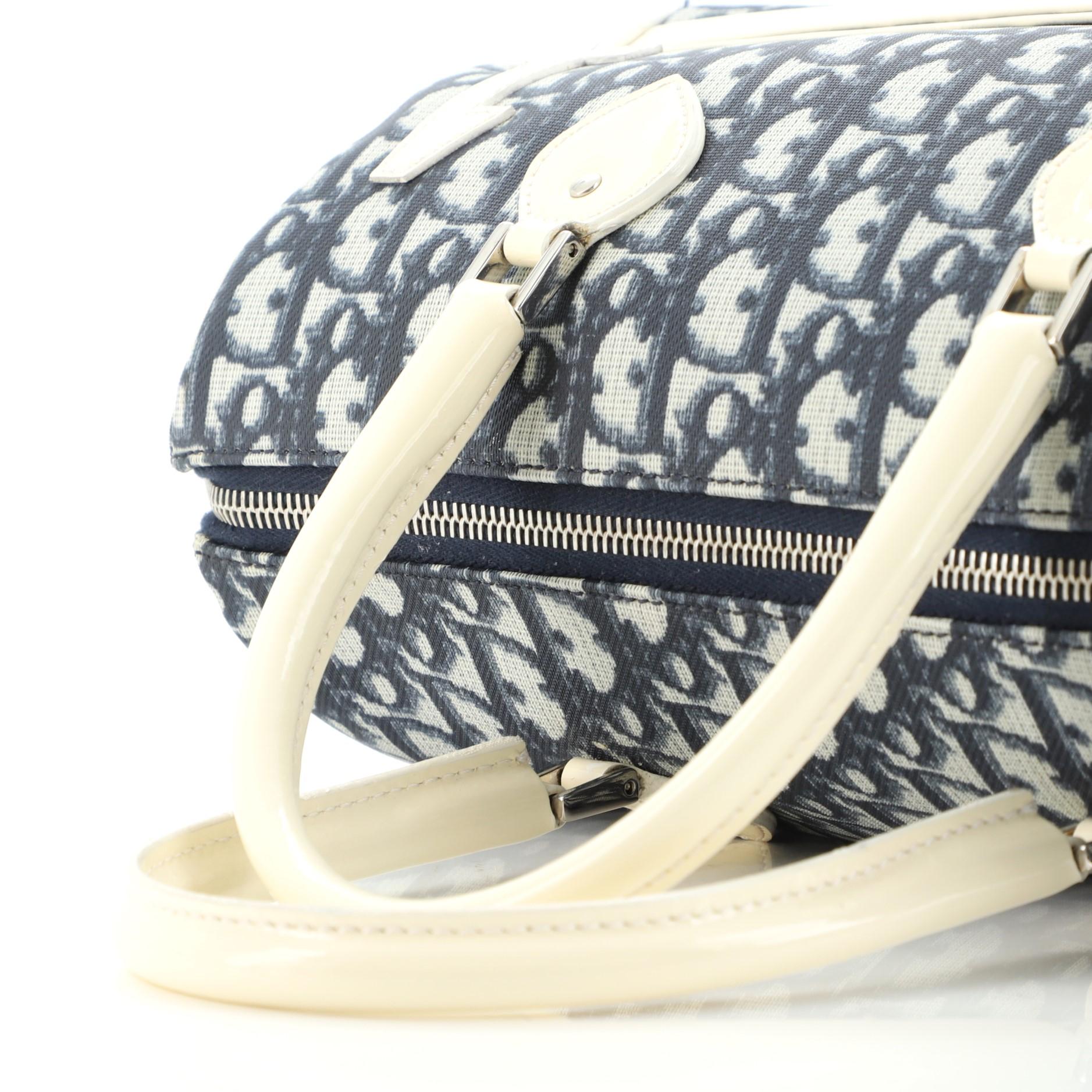 Christian Dior Vintage Trotter Boston Bag Diorissimo Canvas Medium In Fair Condition In NY, NY