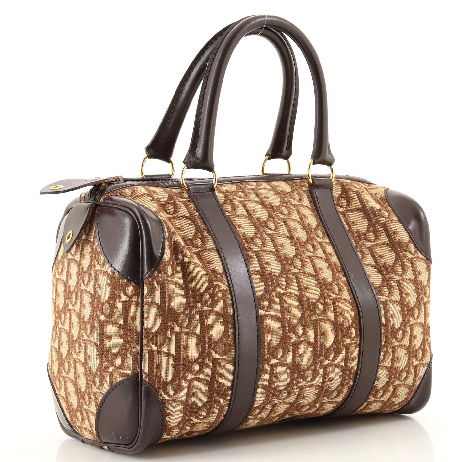 Christian Dior Vintage Trotter Diorissimo Medium Boston Bag