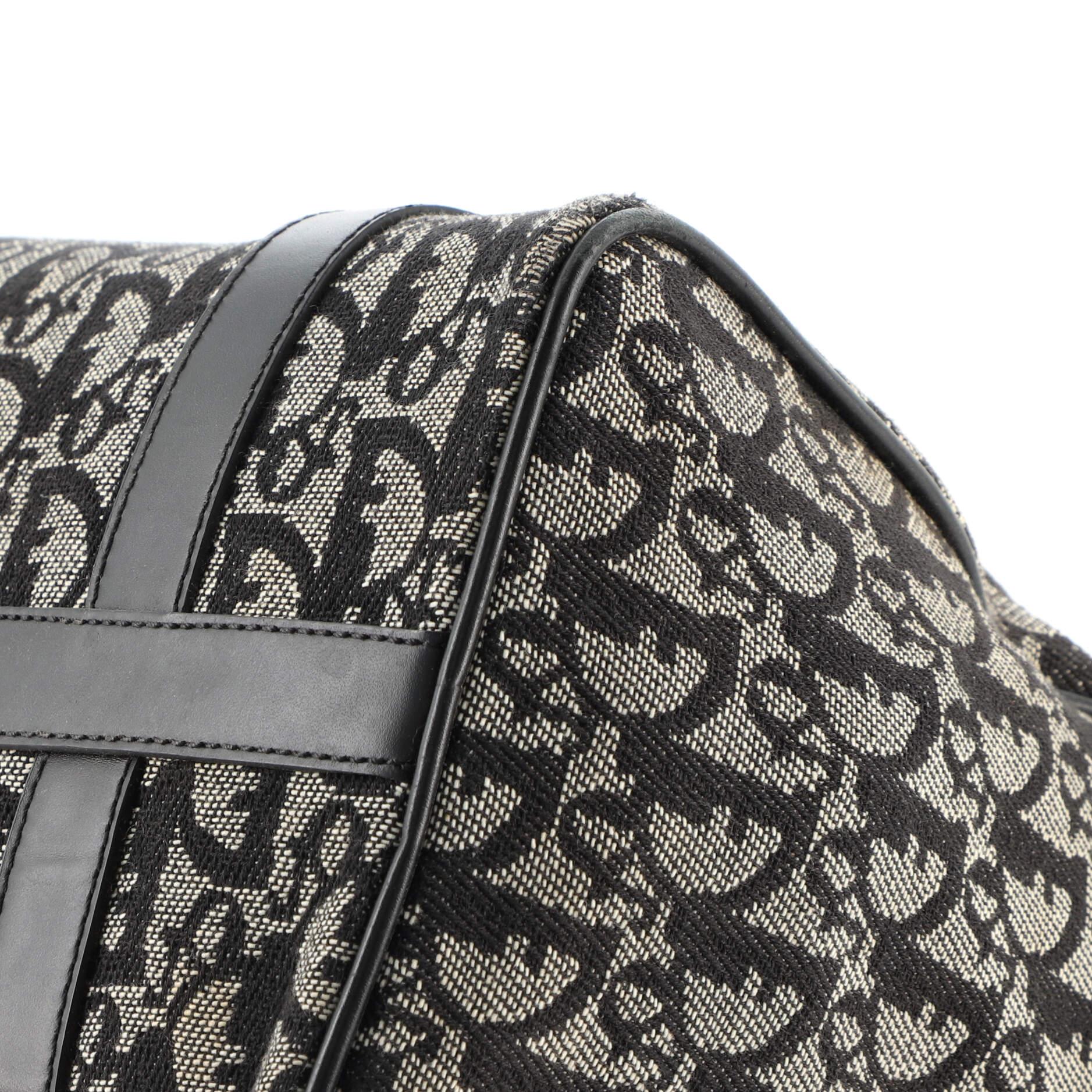 Black Christian Dior Vintage Trotter Boston Bag Diorissimo Canvas Small